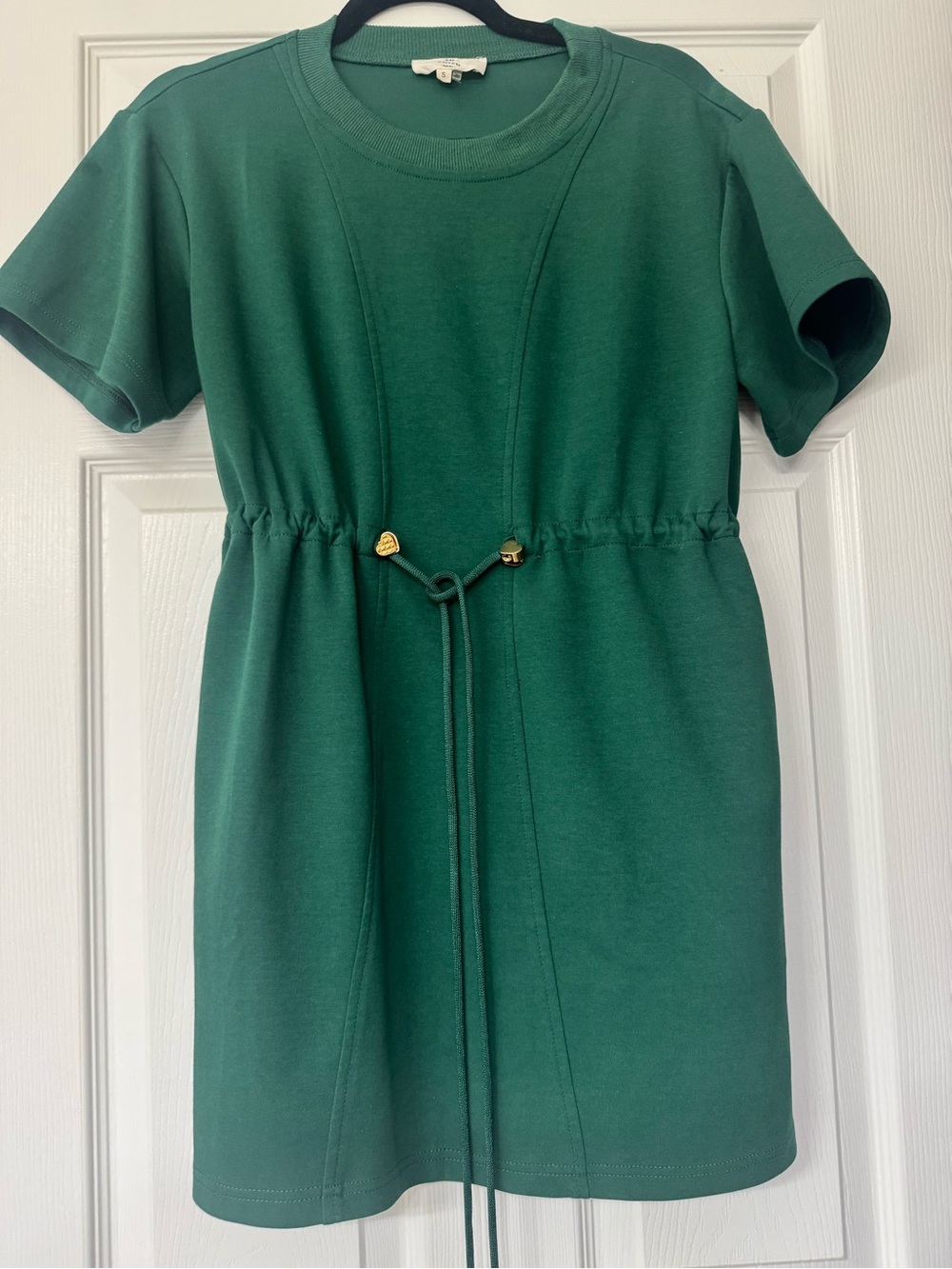 Girls Emerald Drawstring Waist Tee Dress